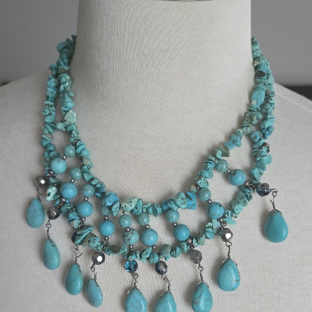 Turquoise Statement Necklace - Picture 2 of 4